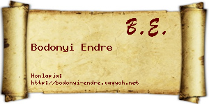 Bodonyi Endre névjegykártya